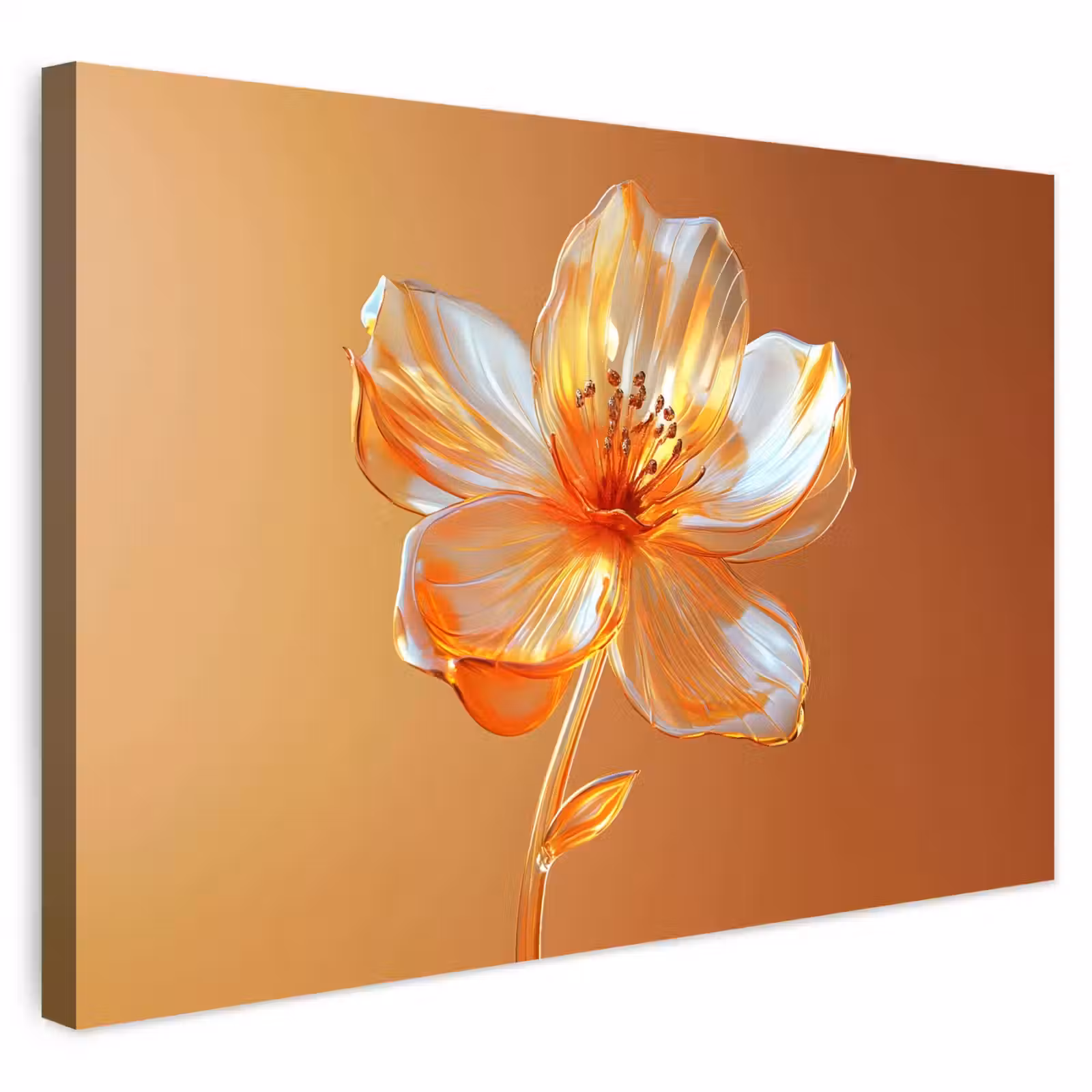 Buiten canvas - Glazen - Bloem - Oranje — 1