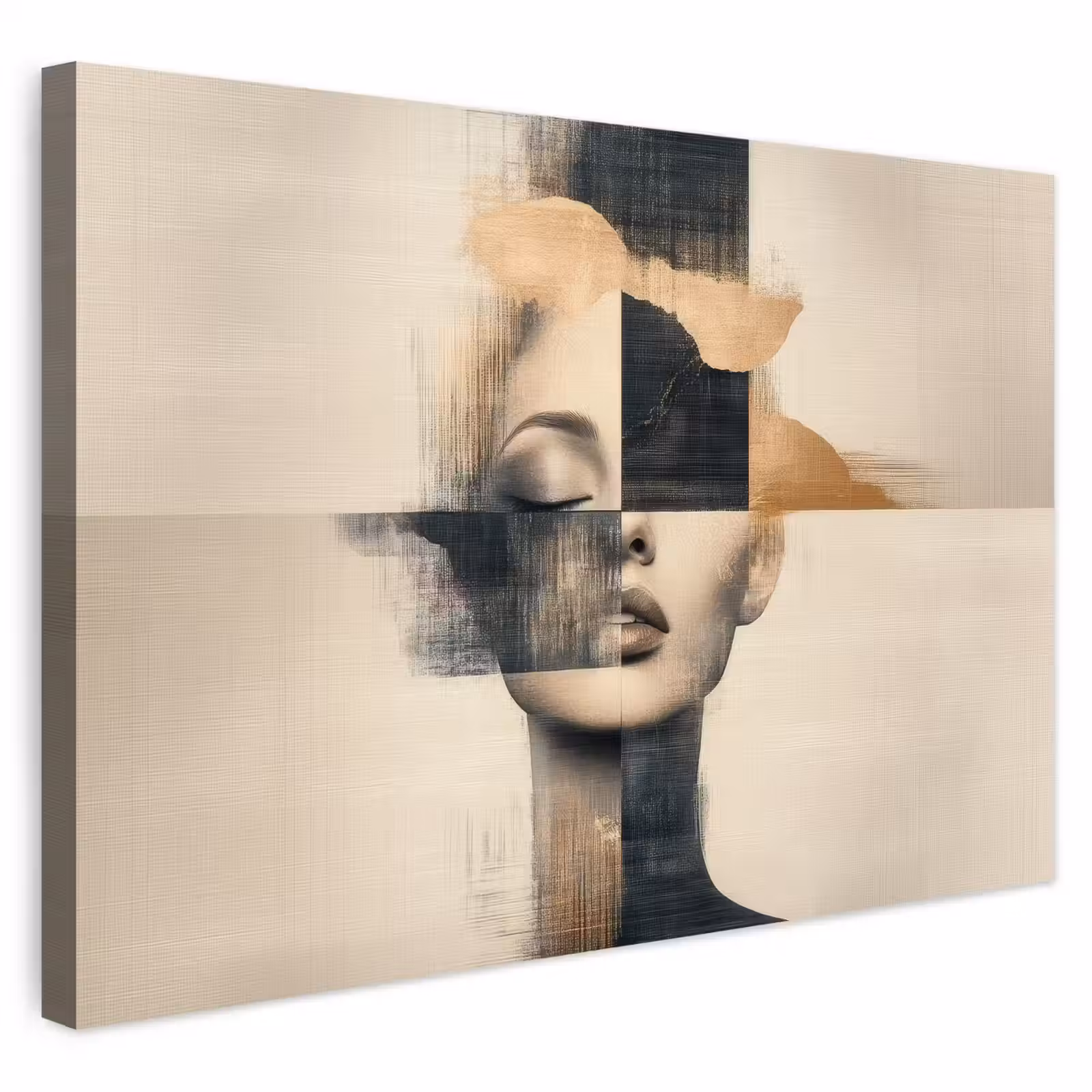 Buiten canvas - Goud - Vrouw - Rechthoeken — 1