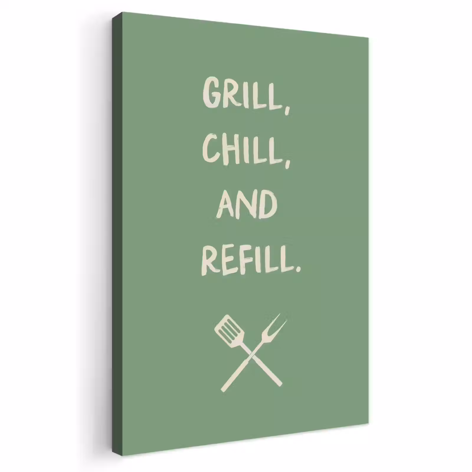 Buiten canvas - Grill - Groen - Zomer - Quote — 1
