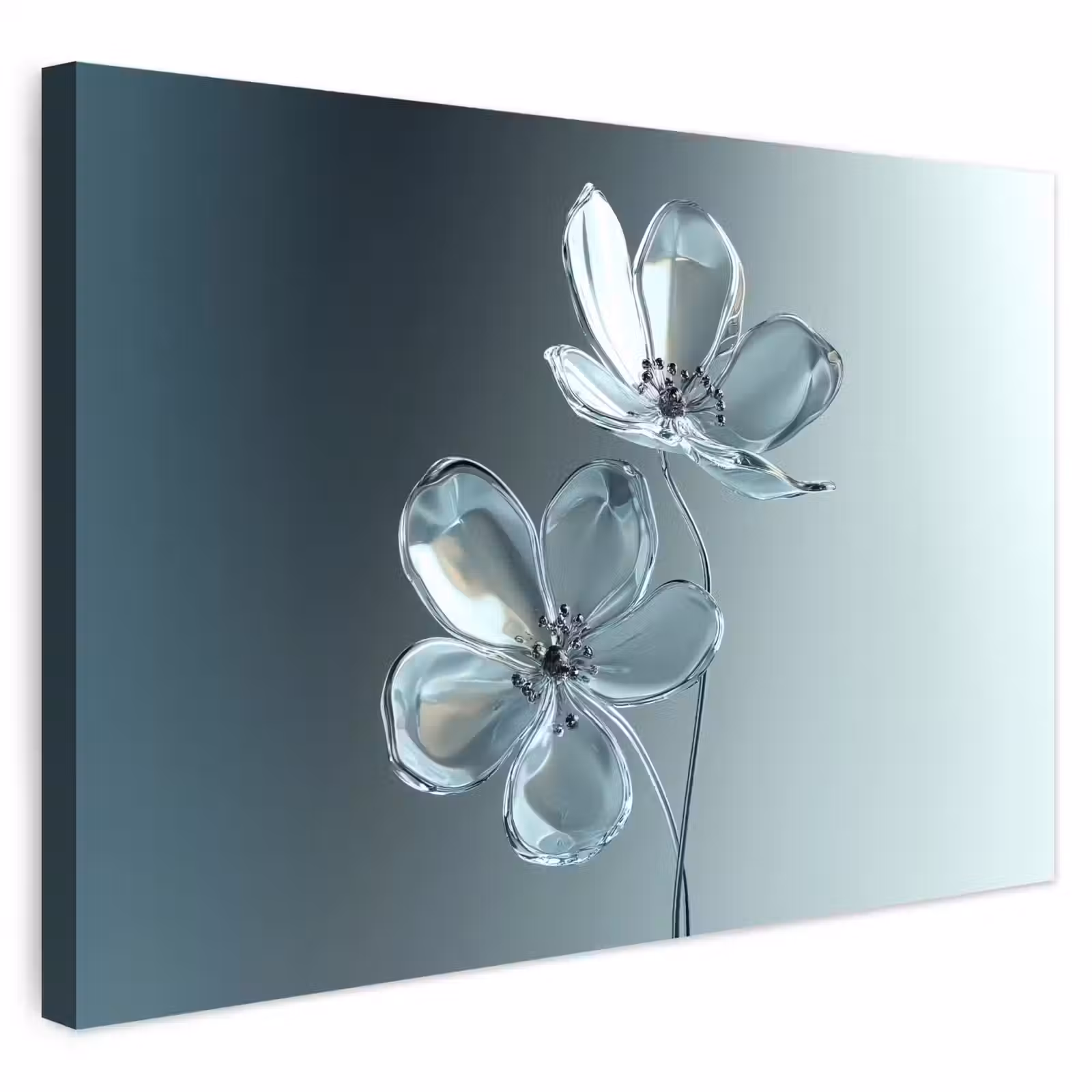 Buiten canvas - Kristal - Bloemen - Grijs — 1