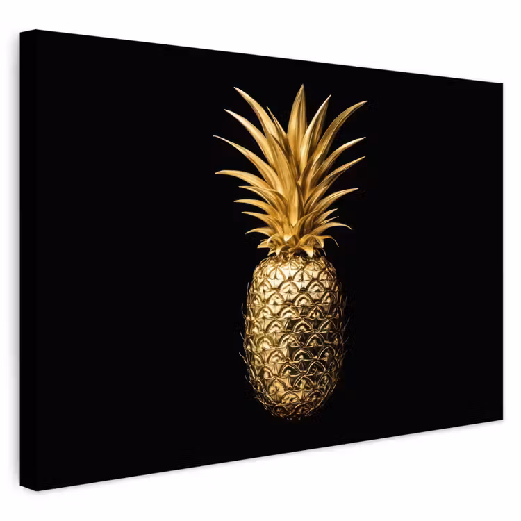 Buiten canvas - Ananas - Zwart - Goud - Luxe — 1