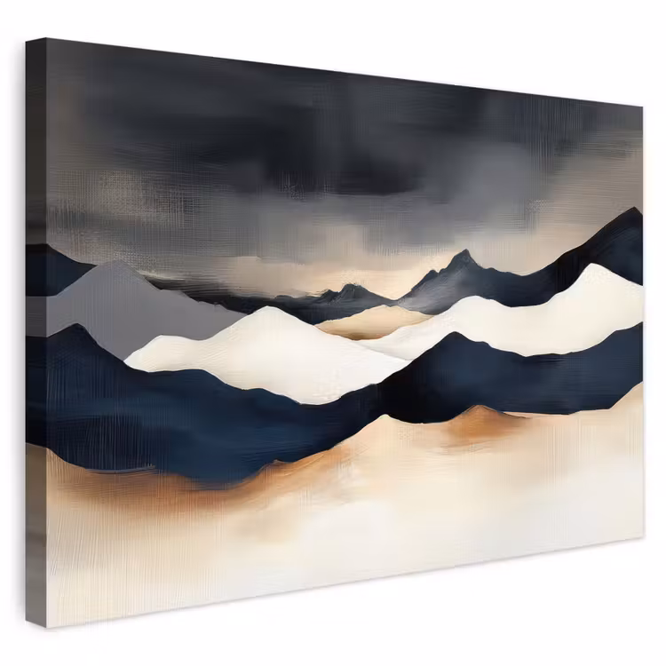Buiten canvas - Bergen - Donkerblauw - Landschap — 1