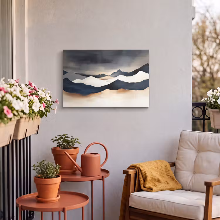 Buiten canvas - Bergen - Donkerblauw - Landschap — 4