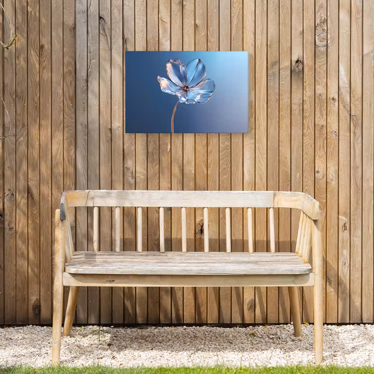Buiten canvas - Blauw - Bloem - Glazen - Sierlijk — 3