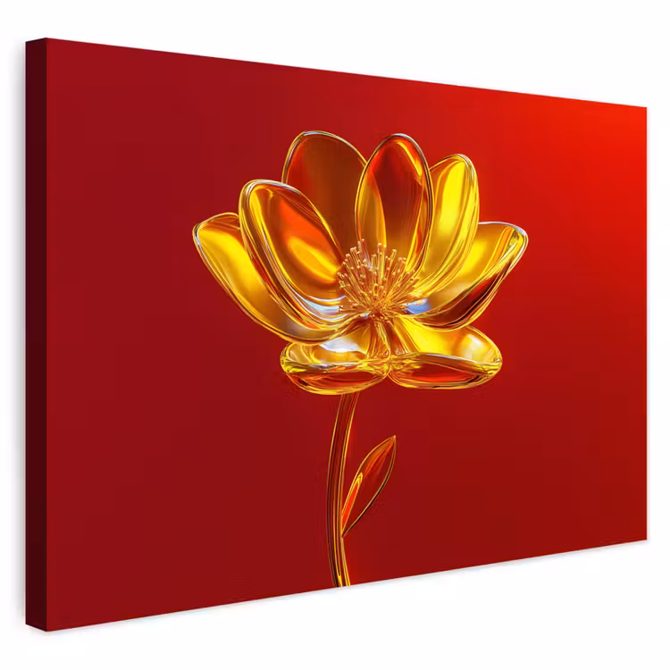Buiten canvas - Bloem - Goud - Glazen — 1