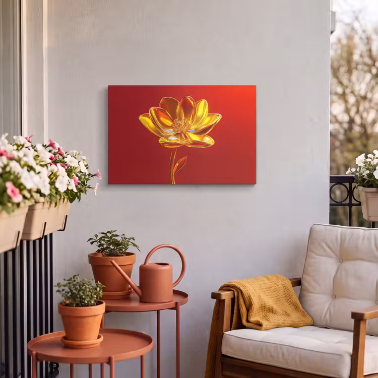 Buiten canvas - Bloem - Goud - Glazen — 4