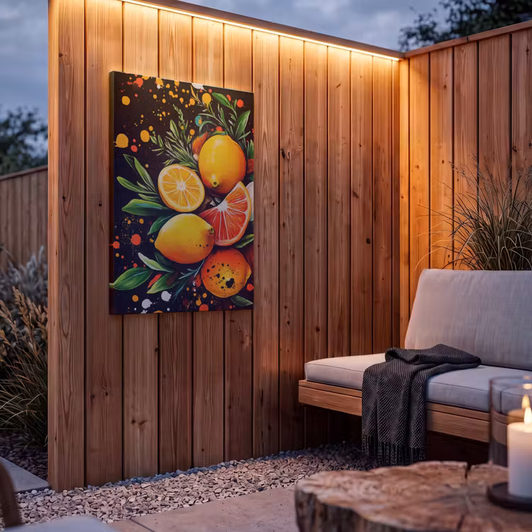 Buiten canvas - Citroenen - Zwart - Kruiden - Graffiti - Verf — 4