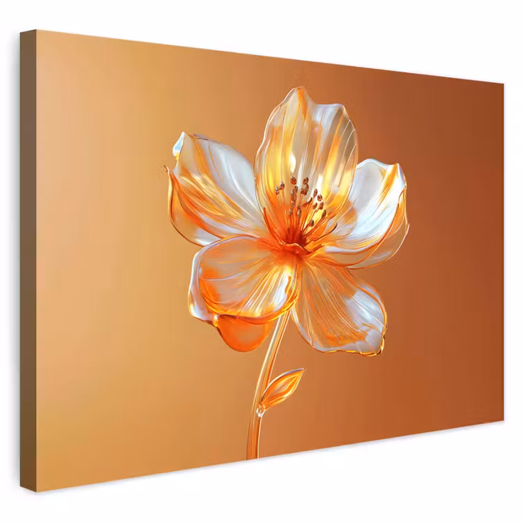 Buiten canvas - Glazen - Bloem - Oranje — 1