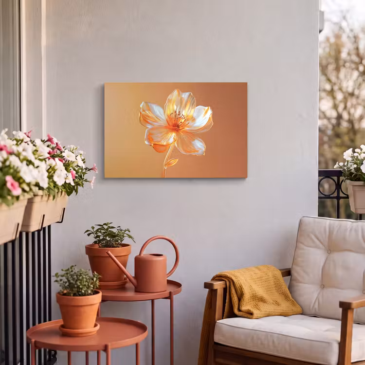 Buiten canvas - Glazen - Bloem - Oranje — 4