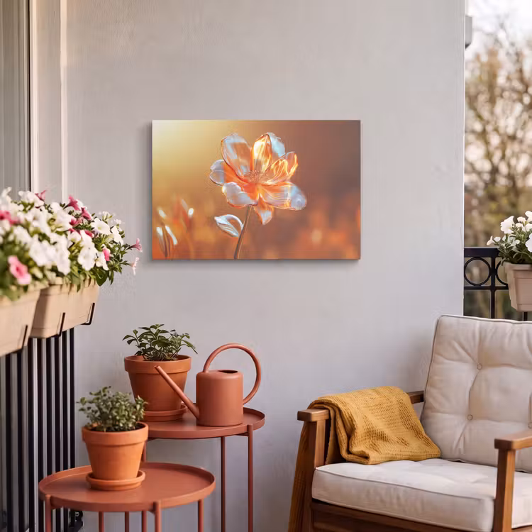 Buiten canvas - Glazen - Bloem - Zonlicht — 4