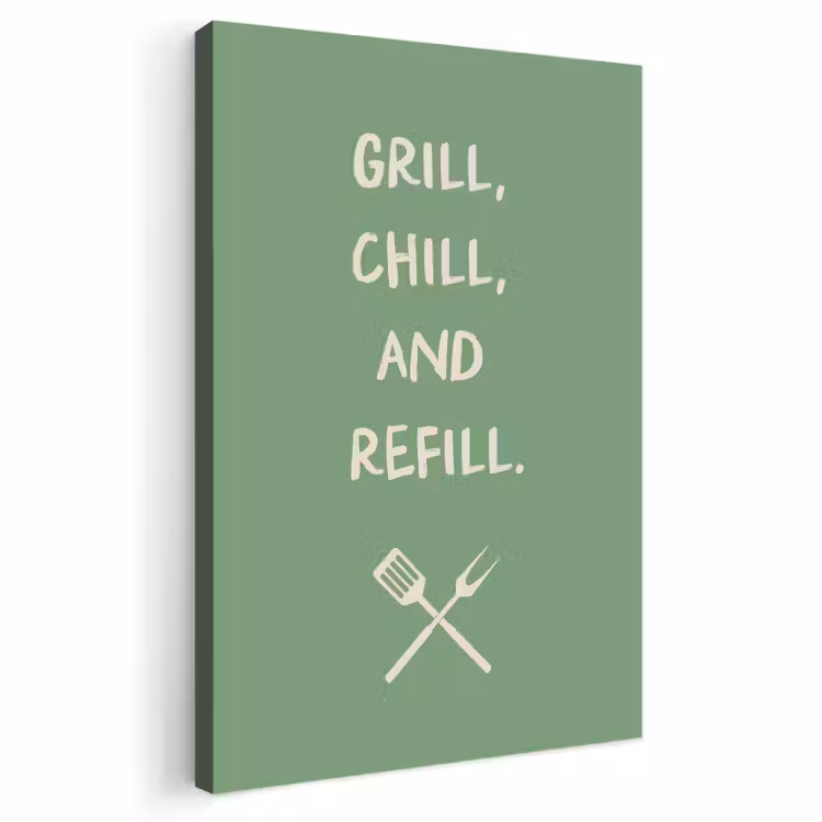 Buiten canvas - Grill - Groen - Zomer - Quote — 1