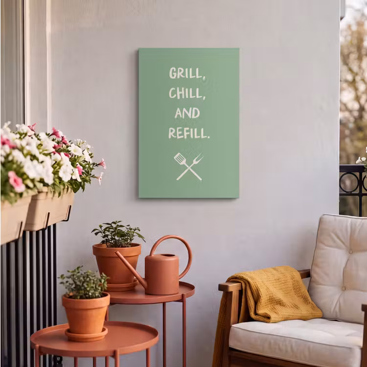 Buiten canvas - Grill - Groen - Zomer - Quote — 4
