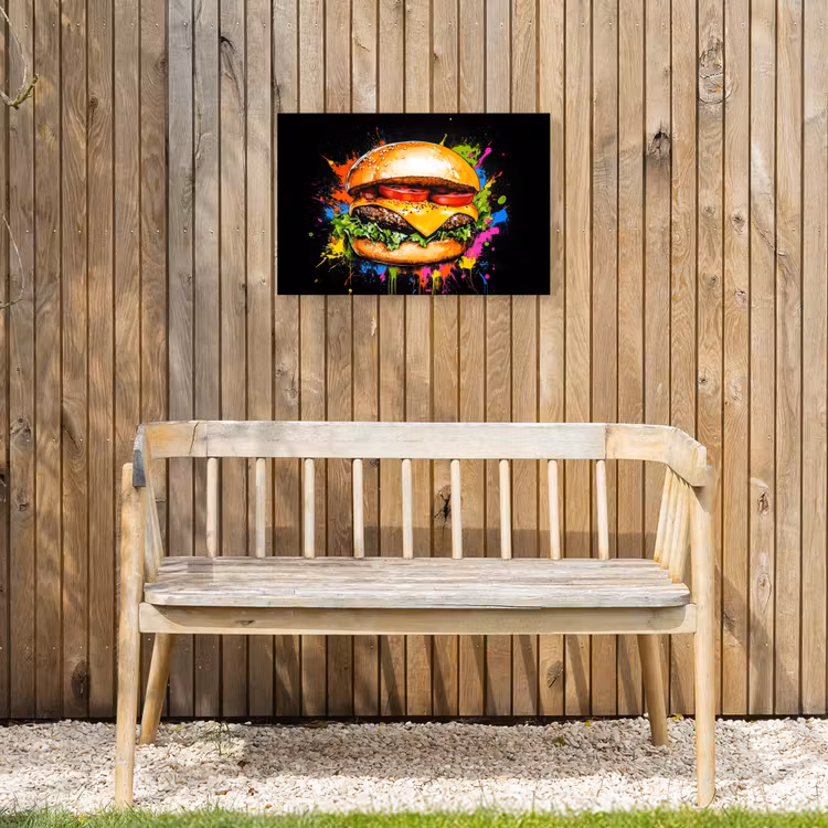 Buiten canvas - Hamburger - Graffiti - Verf - Kleurrijk - Eten - Abstract — 3