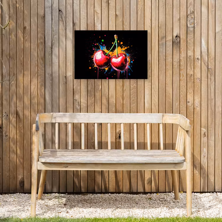 Buiten canvas - Kersen - Fruit - Graffiti - Verf - Abstract - Modern - Kleurrijk — 3