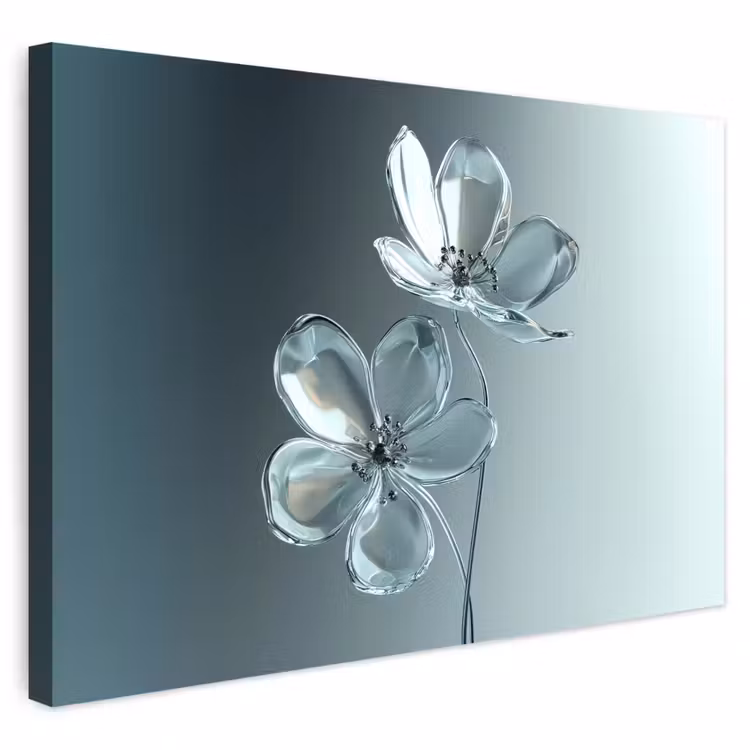 Buiten canvas - Kristal - Bloemen - Grijs — 1