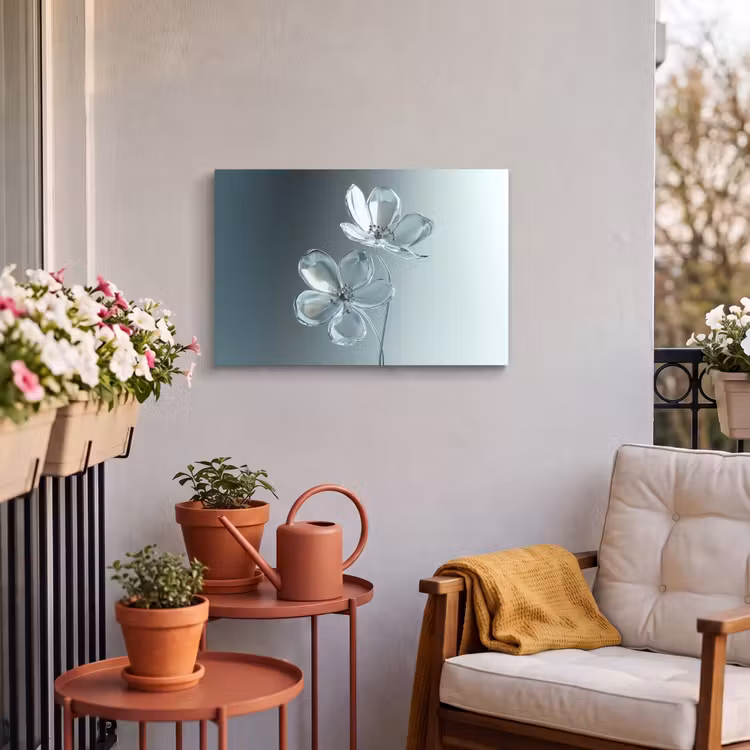 Buiten canvas - Kristal - Bloemen - Grijs — 4
