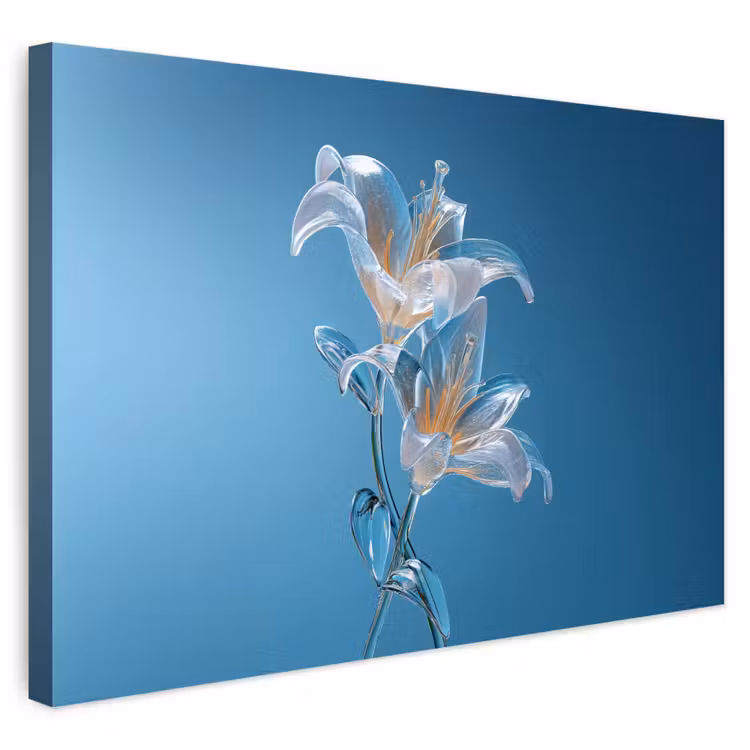 Buiten canvas - Lelies - Blauw - Glazen — 1