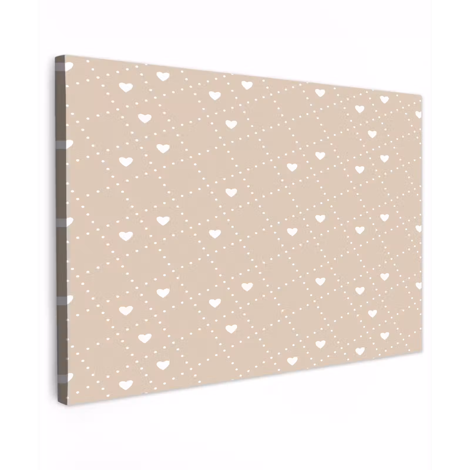 Buiten canvas - Beige - Wit - Hartjes - Patroon — 1