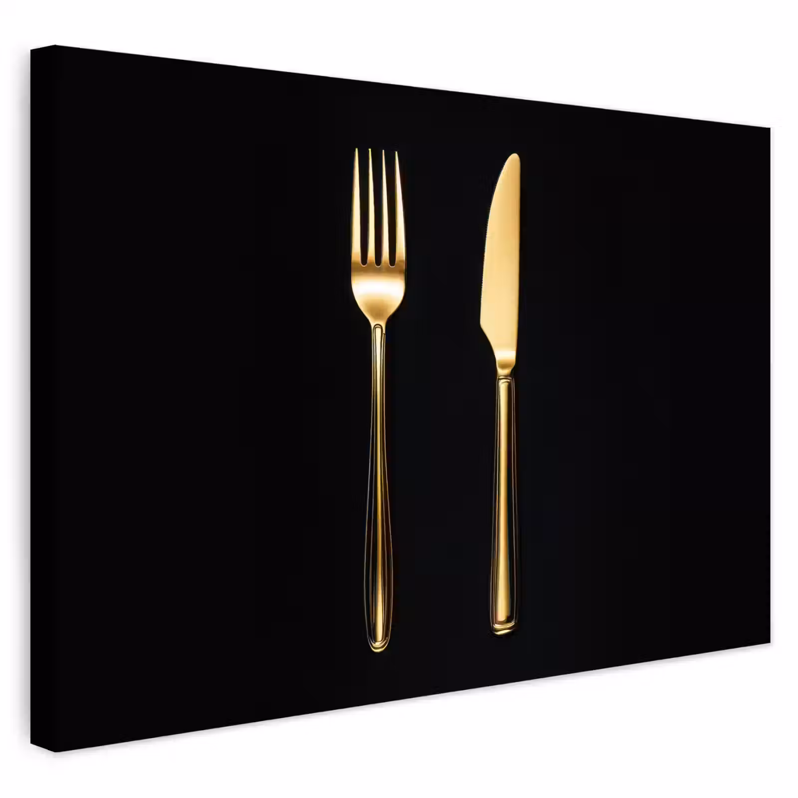 Buiten canvas - Bestek - Goud - Mes - Vork — 1