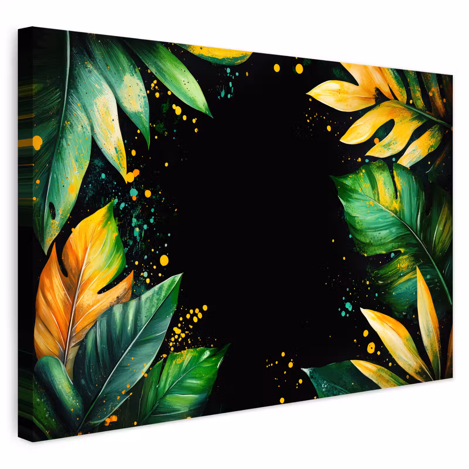 Buiten canvas - Bladeren - Groen - Geel - Verf - Jungle — 1