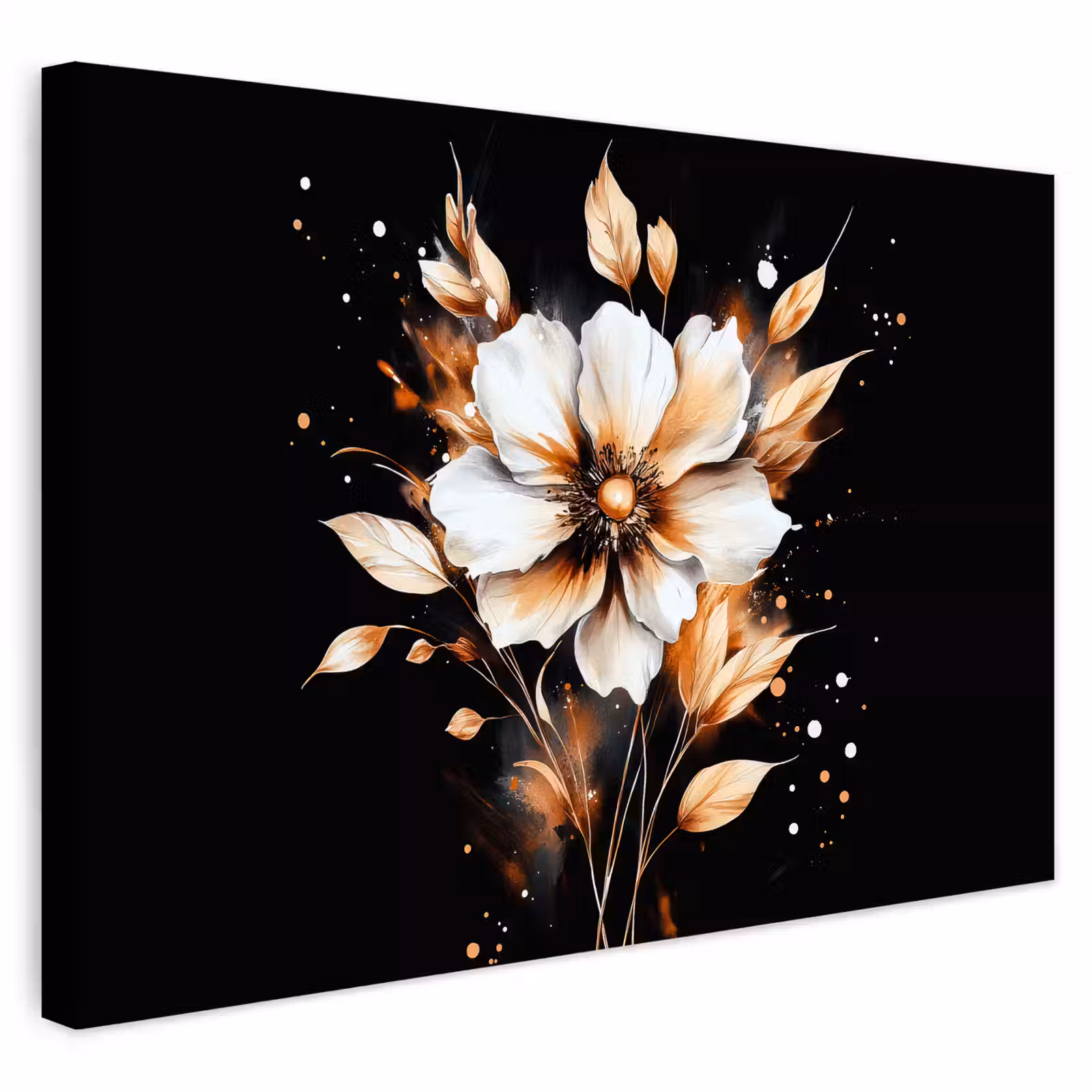 Buiten canvas - Bloem - Verf - Goud - Graffiti - Modern — 1
