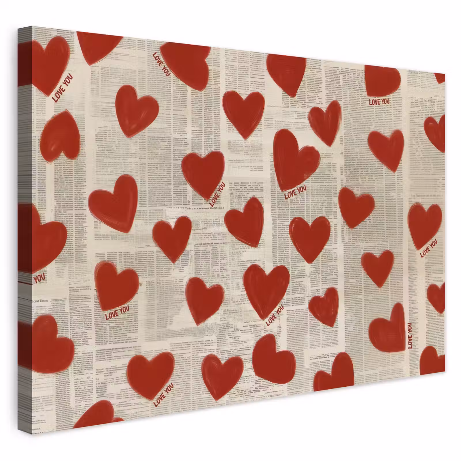 Buiten canvas - Hartjes - Krant - Loveyou — 1