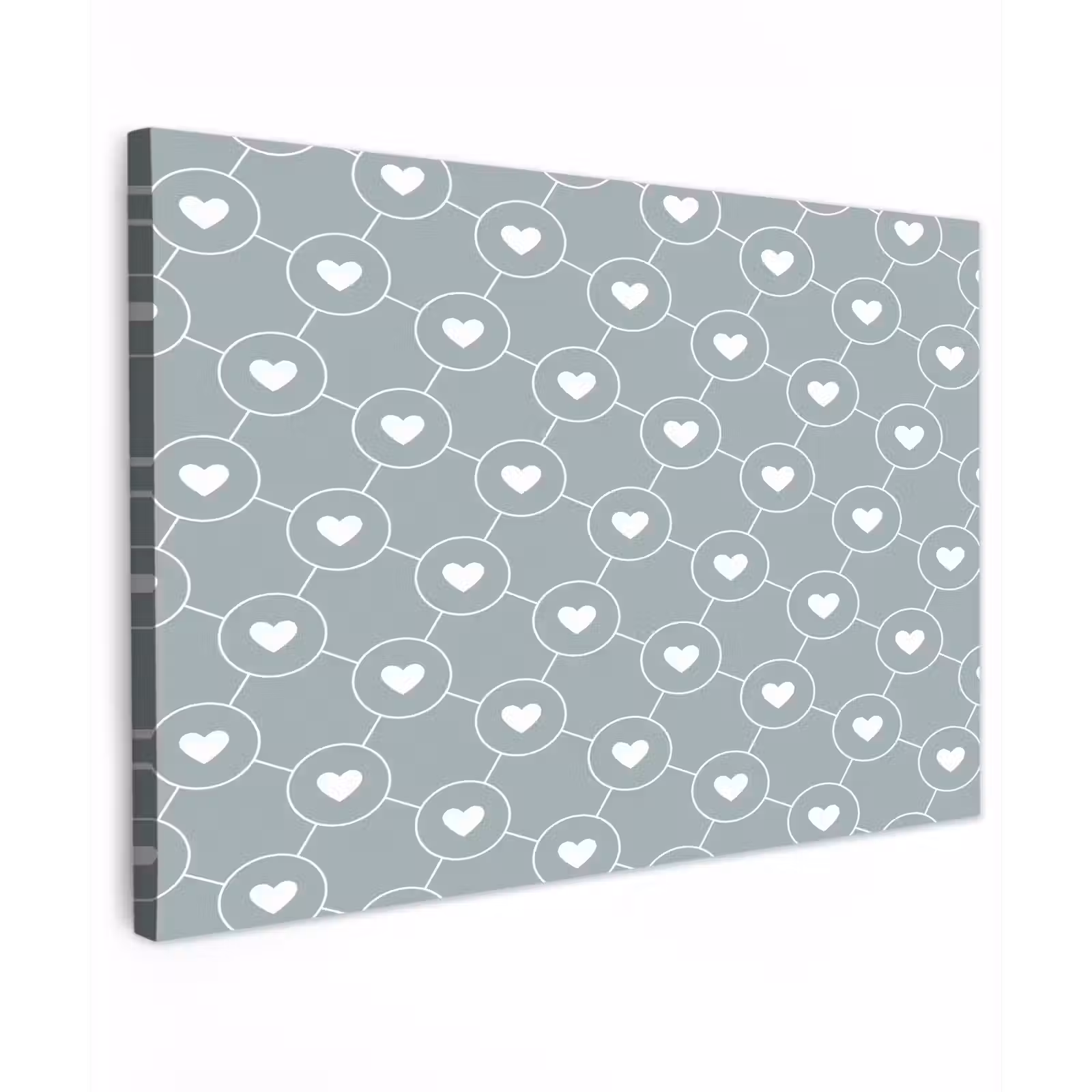 Buiten canvas - Hartjes - Wit - Rond - Patroon — 1