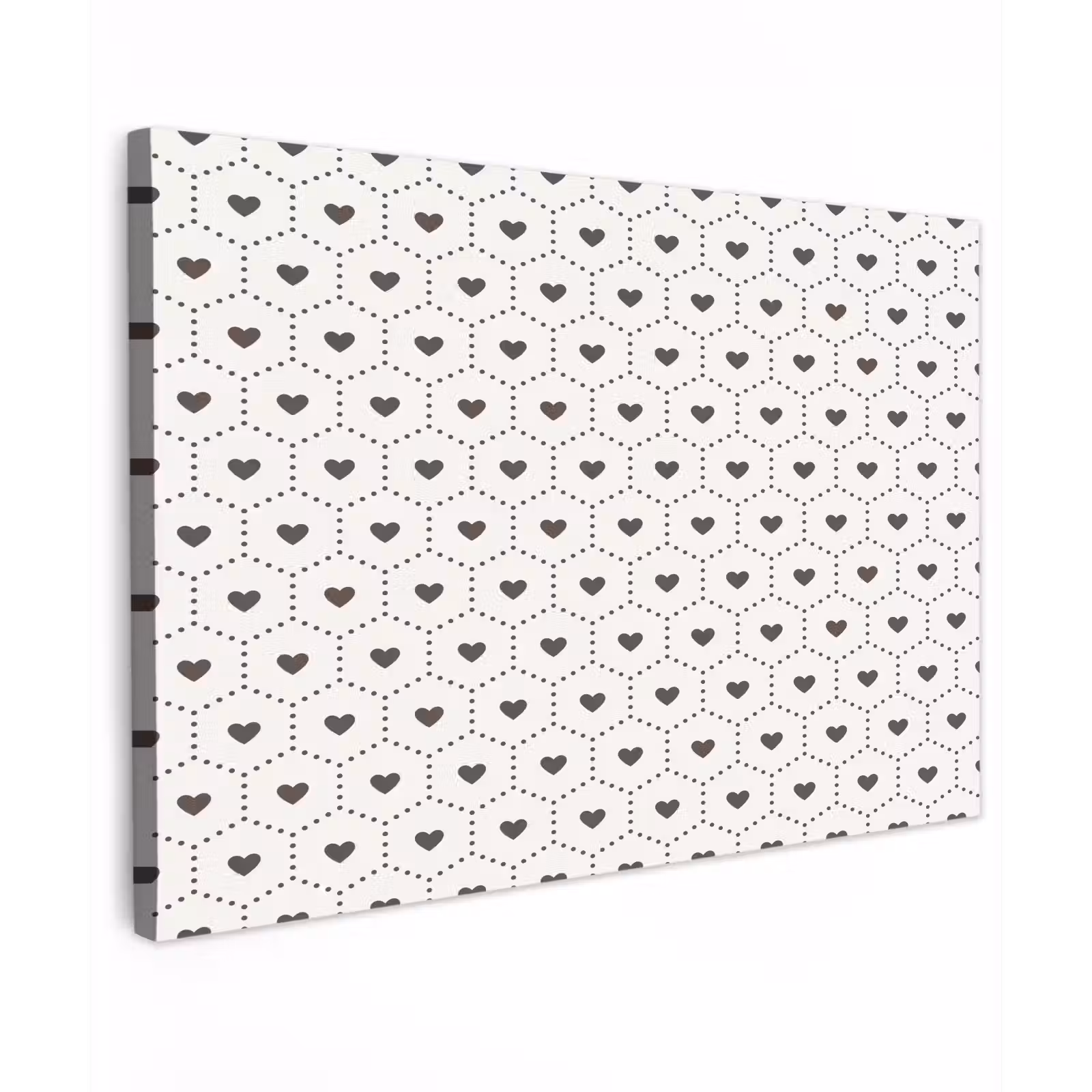 Buiten canvas - Hexagon - Patroon - Hartjes - Beige — 1