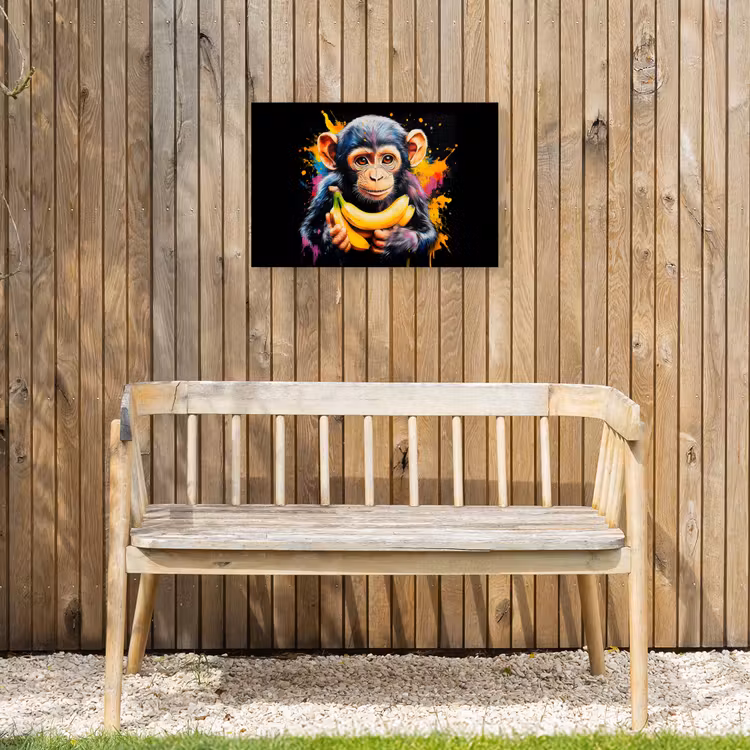 Buiten canvas - Aap - Graffiti - Kleurrijk - Bananen - Modern — 3