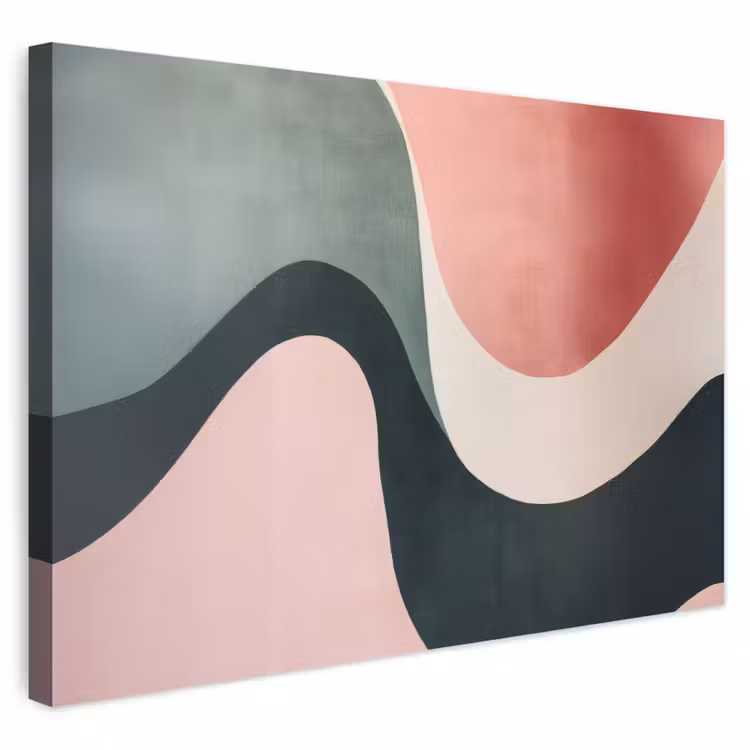 Buiten canvas - Abstract - Golven - Sierlijk - Roze — 1