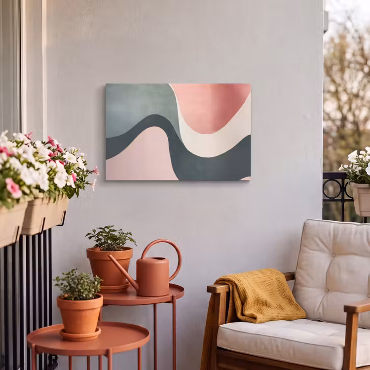 Buiten canvas - Abstract - Golven - Sierlijk - Roze — 4
