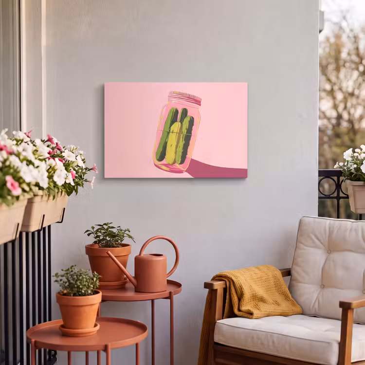 Buiten canvas - Augurken - Pot - Schaduw - Roze — 4