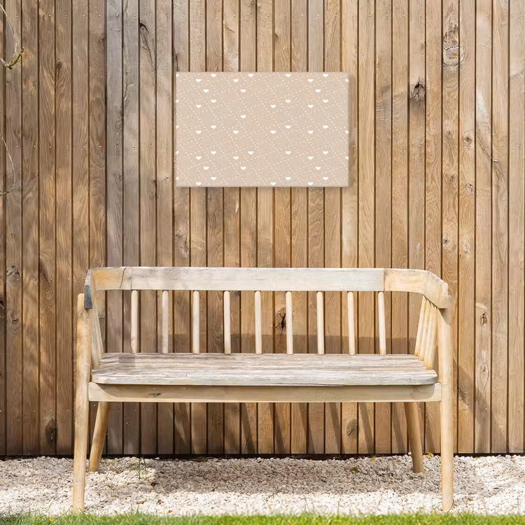 Buiten canvas - Beige - Wit - Hartjes - Patroon — 3