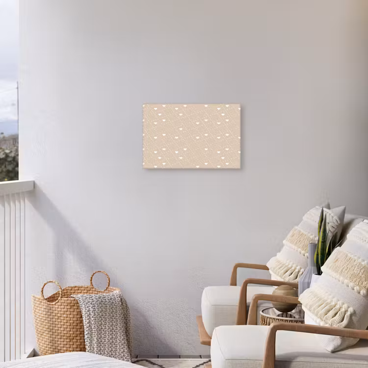 Buiten canvas - Beige - Wit - Hartjes - Patroon — 4