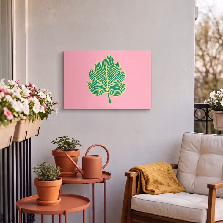 Buiten canvas - Blad - Groen - Illustratie - Minimalistisch — 4