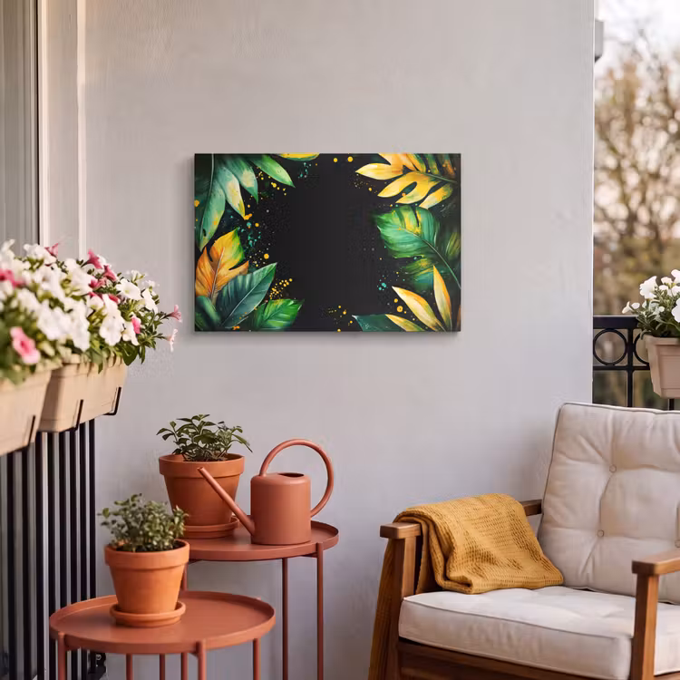 Buiten canvas - Bladeren - Groen - Geel - Verf - Jungle — 4