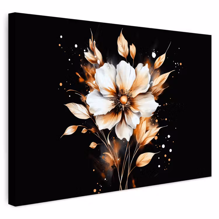 Buiten canvas - Bloem - Verf - Goud - Graffiti - Modern — 1