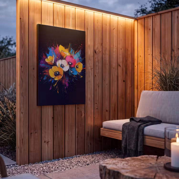Buiten canvas - Bloemen - Kleurrijk - Graffiti - Modern - Boeket — 4