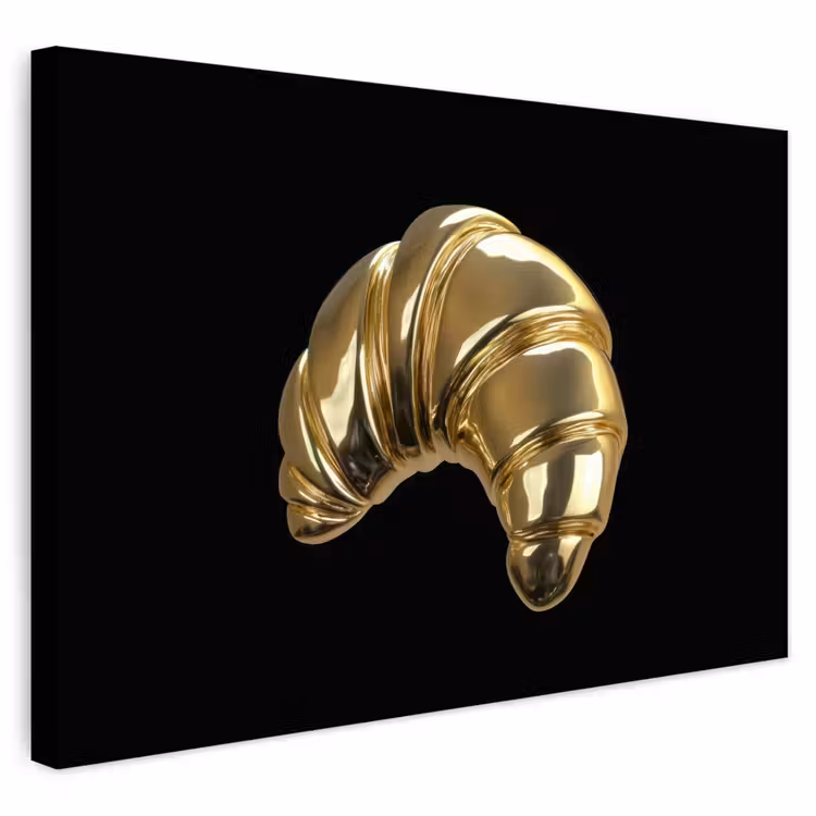 Buiten canvas - Croissant - Brood - Goud - Zwart — 1