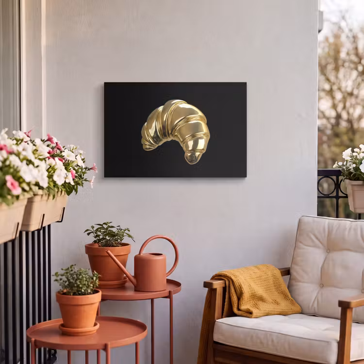 Buiten canvas - Croissant - Brood - Goud - Zwart — 4