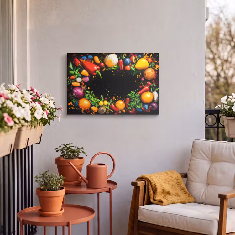 Buiten canvas - Groente - Graffiti - Kleurrijk - Koken - Abstract — 3