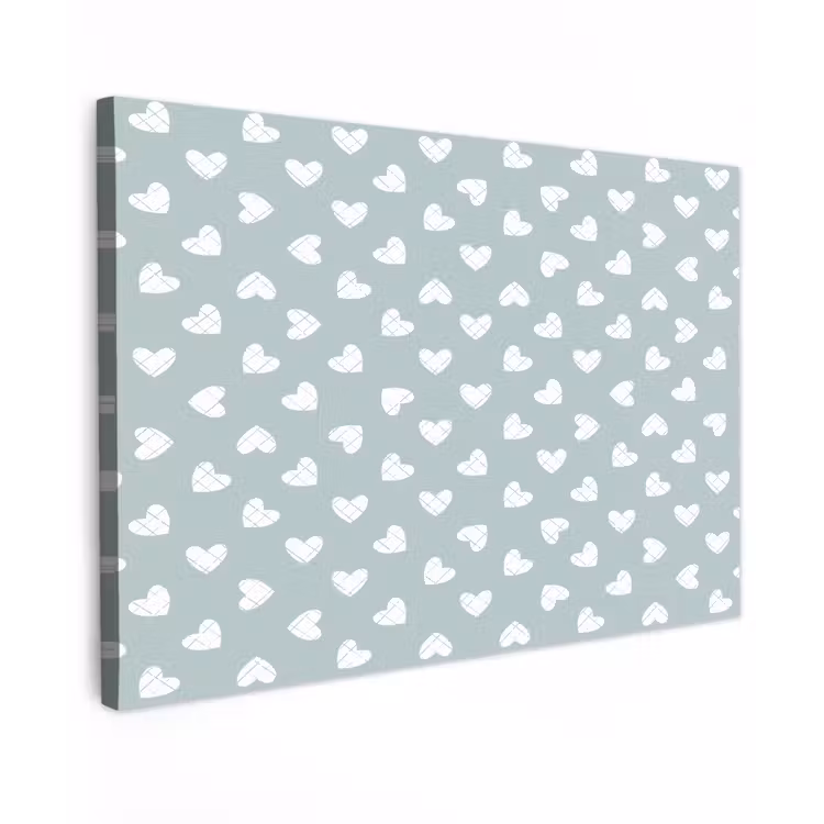 Buiten canvas - Hartjes - Blauw - Patroon - Strepen — 1