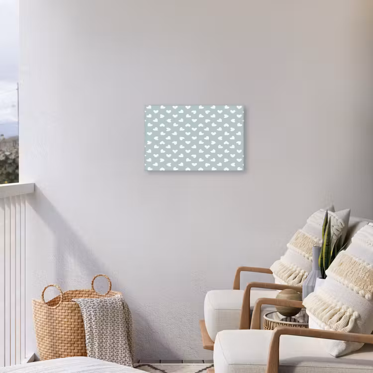 Buiten canvas - Hartjes - Blauw - Patroon - Strepen — 4