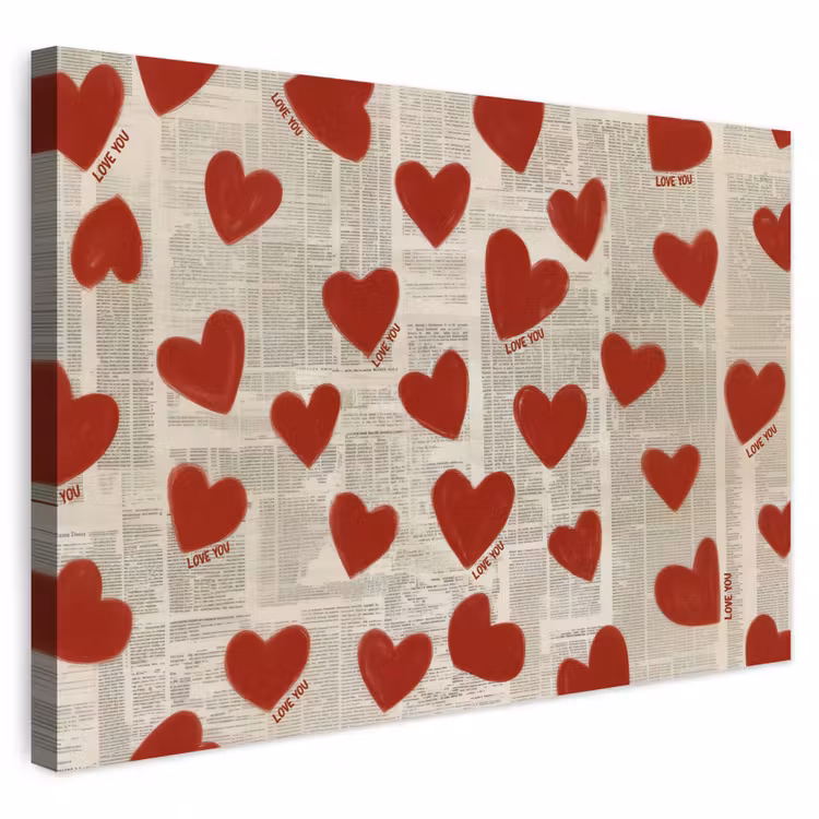 Buiten canvas - Hartjes - Krant - Loveyou — 1