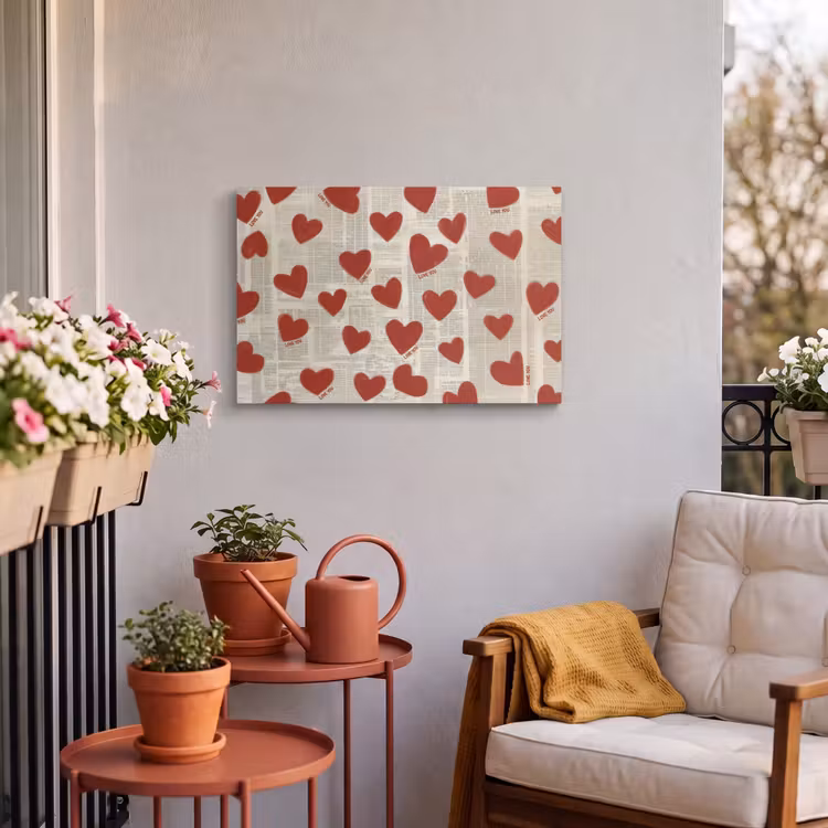 Buiten canvas - Hartjes - Krant - Loveyou — 4