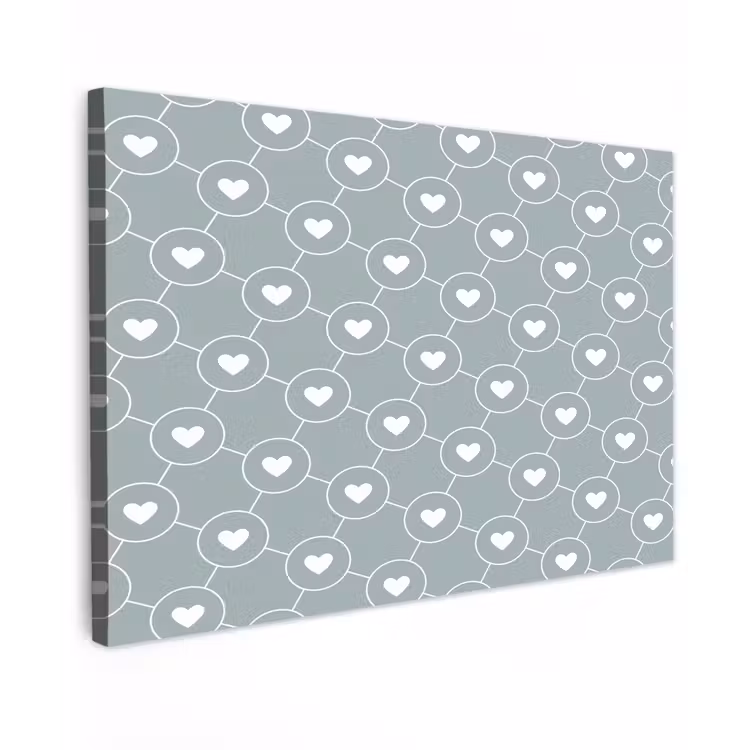 Buiten canvas - Hartjes - Wit - Rond - Patroon — 1