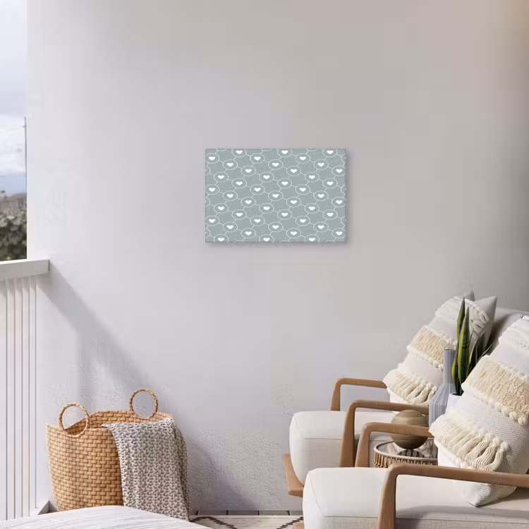 Buiten canvas - Hartjes - Wit - Rond - Patroon — 4