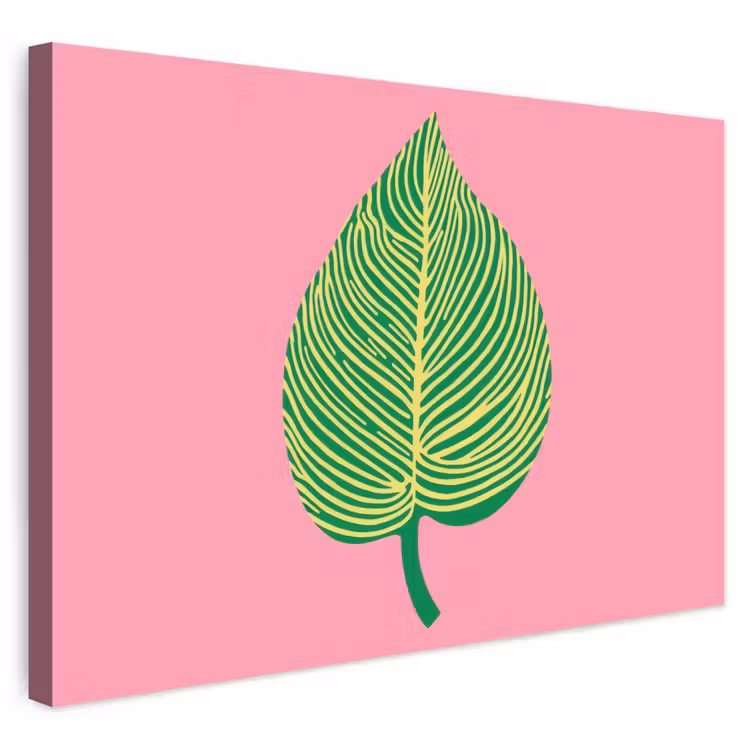Buiten canvas - Illustratie - Blad - Minimalistisch - Groen — 1