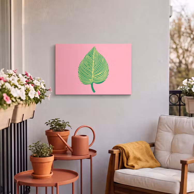 Buiten canvas - Illustratie - Blad - Minimalistisch - Groen — 4