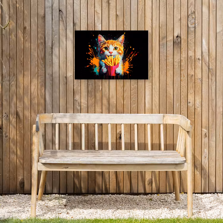 Buiten canvas - Kat - Eten - Patat - Graffiti - Abstract — 3